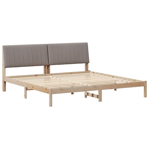 vidaXL Bed Frame with Headboard Brown 200 x 200 cm Solid Pine Wood