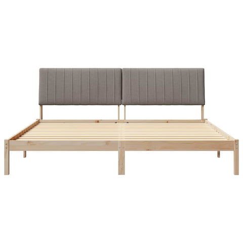 vidaXL Bed Frame with Headboard Brown 200 x 200 cm Solid Pine Wood