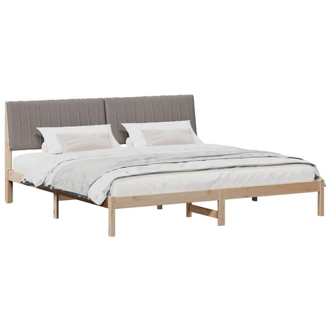 vidaXL Bed Frame with Headboard Brown 200 x 200 cm Solid Pine Wood