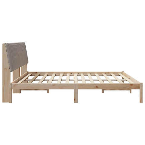 vidaXL Bed Frame with Headboard Brown 200 x 200 cm Solid Pine Wood