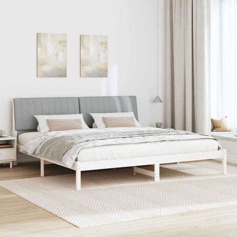 vidaXL Bed Frame with Headboard White 200 x 200 cm Solid Pine Wood