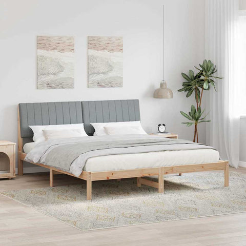vidaXL Bed Frame with Headboard Brown 180 x 200 cm Solid Pine Wood