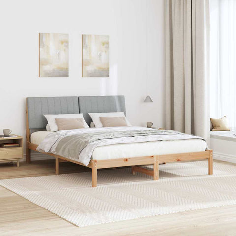 vidaXL Bed Frame with Headboard Brown 180 x 200 cm Solid Pine Wood