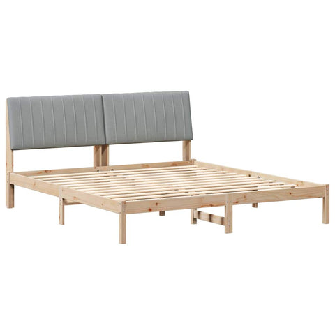 vidaXL Bed Frame with Headboard Brown 180 x 200 cm Solid Pine Wood