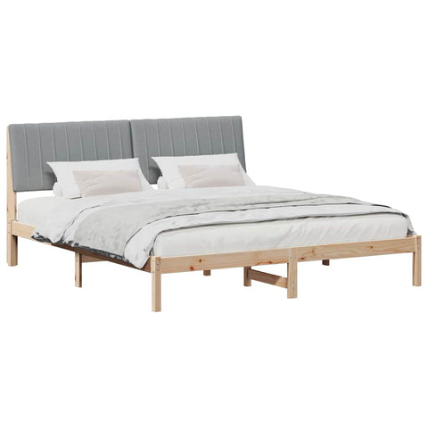 vidaXL Bed Frame with Headboard Brown 180 x 200 cm Solid Pine Wood