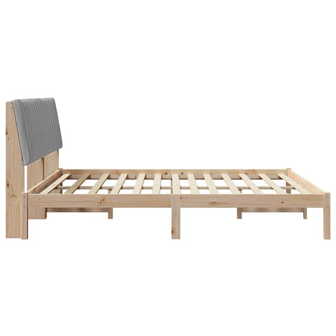 vidaXL Bed Frame with Headboard Brown 180 x 200 cm Solid Pine Wood