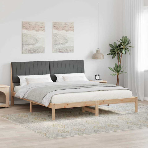 vidaXL Bed Frame with Headboard Brown 180 x 200 cm Solid Pine Wood