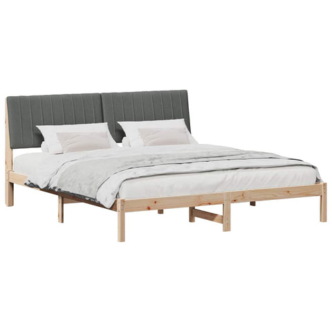 vidaXL Bed Frame with Headboard Brown 180 x 200 cm Solid Pine Wood