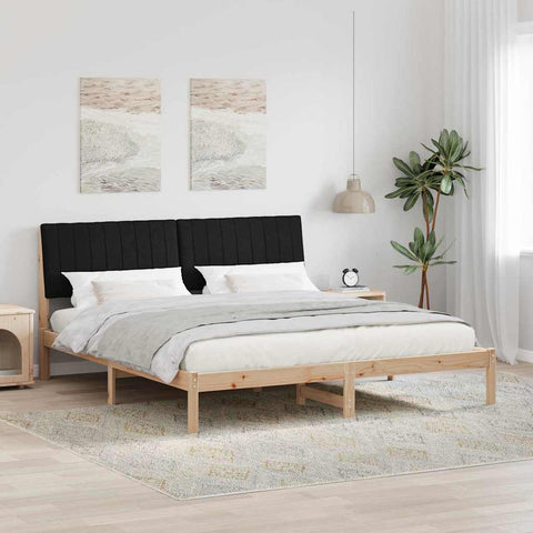vidaXL Bed Frame with Headboard Brown 180 x 200 cm Solid Pine Wood