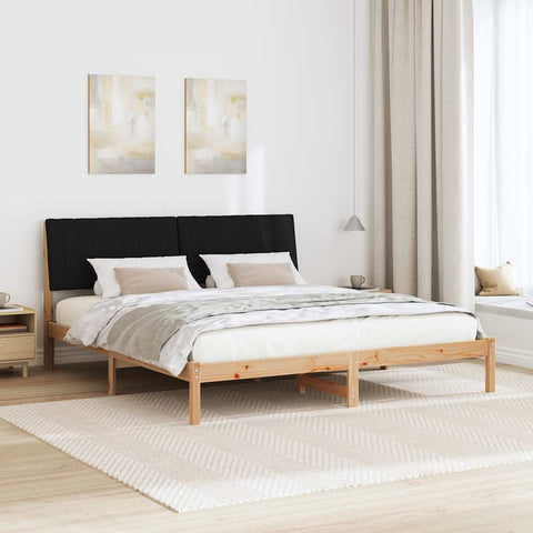 vidaXL Bed Frame with Headboard Brown 180 x 200 cm Solid Pine Wood