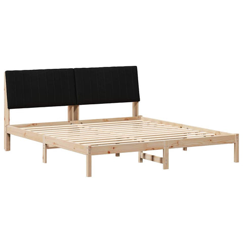 vidaXL Bed Frame with Headboard Brown 180 x 200 cm Solid Pine Wood