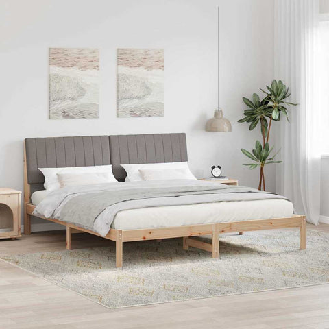 vidaXL Bed Frame with Headboard Brown 180 x 200 cm Solid Pine Wood