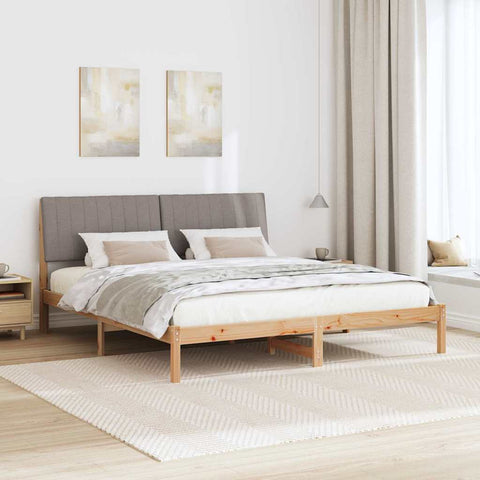 vidaXL Bed Frame with Headboard Brown 180 x 200 cm Solid Pine Wood