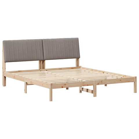 vidaXL Bed Frame with Headboard Brown 180 x 200 cm Solid Pine Wood