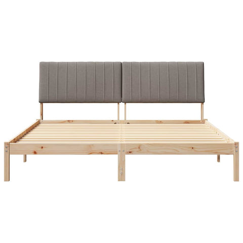 vidaXL Bed Frame with Headboard Brown 180 x 200 cm Solid Pine Wood