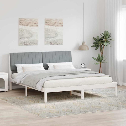 vidaXL Bed Frame Light Grey 180 x 200 cm Solid Pine Wood