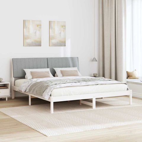 vidaXL Bed Frame Light Grey 180 x 200 cm Solid Pine Wood