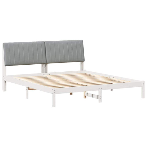 vidaXL Bed Frame Light Grey 180 x 200 cm Solid Pine Wood
