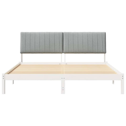 vidaXL Bed Frame Light Grey 180 x 200 cm Solid Pine Wood