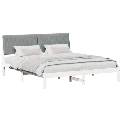 vidaXL Bed Frame Light Grey 180 x 200 cm Solid Pine Wood