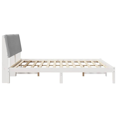 vidaXL Bed Frame Light Grey 180 x 200 cm Solid Pine Wood