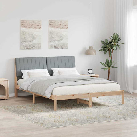 vidaXL Bed Frame with Headboard Brown 160 x 200 cm Solid Pine Wood