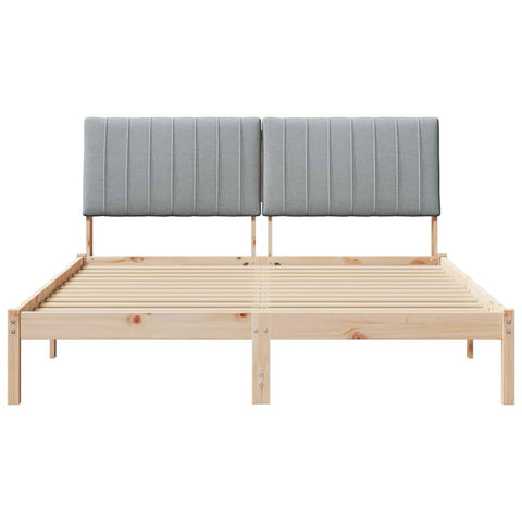 vidaXL Bed Frame with Headboard Brown 160 x 200 cm Solid Pine Wood