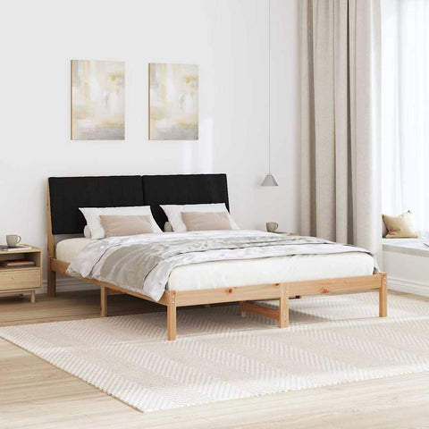 vidaXL Bed Frame with Headboard Brown 160 x 200 cm Solid Pine Wood