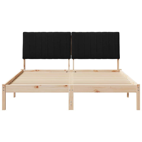 vidaXL Bed Frame with Headboard Brown 160 x 200 cm Solid Pine Wood
