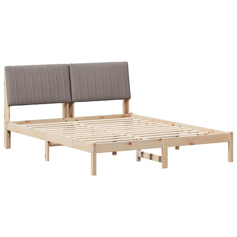 vidaXL Bed Frame with Headboard Brown 160 x 200 cm Solid Pine Wood