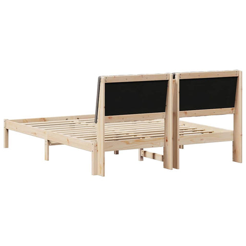 vidaXL Bed Frame with Headboard Brown 160 x 200 cm Solid Pine Wood