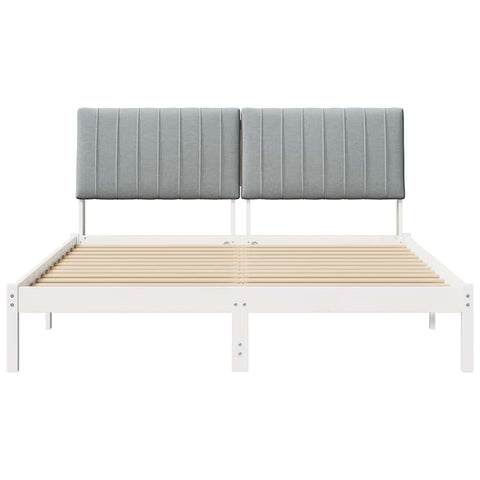vidaXL Bed Frame with Headboard White 160 x 200 cm Solid Pine Wood