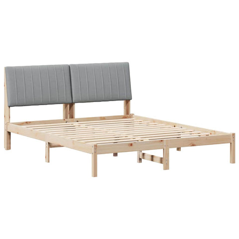 vidaXL Bed Frame with Headboard Brown 150 x 200 cm Solid Pine Wood
