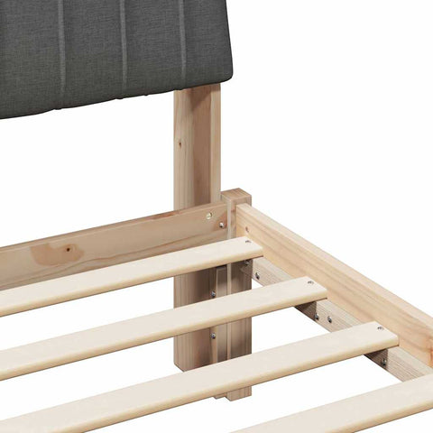 vidaXL Bed Frame with Headboard Brown 150 x 200 cm Solid Pine Wood