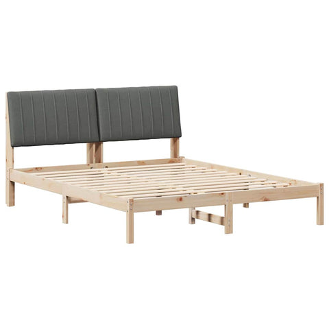 vidaXL Bed Frame with Headboard Brown 150 x 200 cm Solid Pine Wood