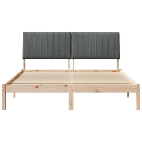 vidaXL Bed Frame with Headboard Brown 150 x 200 cm Solid Pine Wood