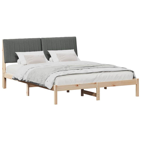 vidaXL Bed Frame with Headboard Brown 150 x 200 cm Solid Pine Wood