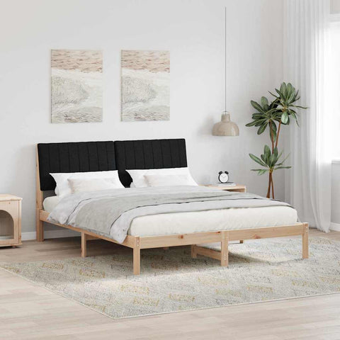 vidaXL Bed Frame with Headboard Brown 150 x 200 cm Solid Pine Wood