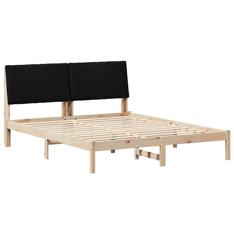 vidaXL Bed Frame with Headboard Brown 150 x 200 cm Solid Pine Wood