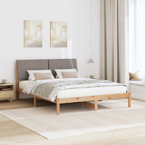 vidaXL Bed Frame with Headboard Brown 150 x 200 cm Solid Pine Wood