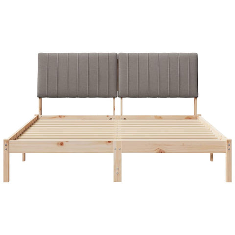 vidaXL Bed Frame with Headboard Brown 150 x 200 cm Solid Pine Wood