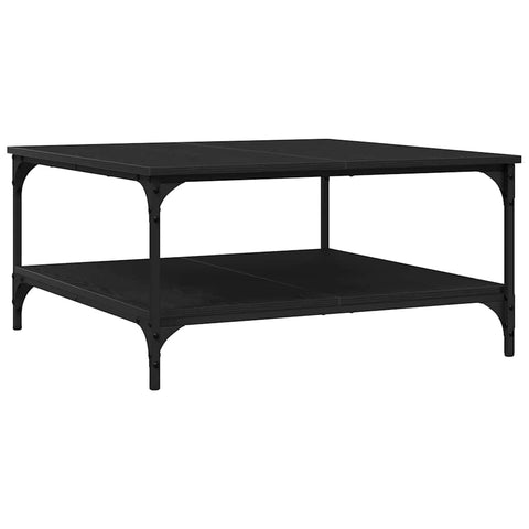 vidaXL Coffee Table Black oak 80 x 80 x 40 cm Engineered wood