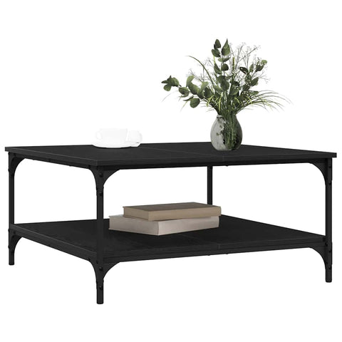 vidaXL Coffee Table Black oak 80 x 80 x 40 cm Engineered wood