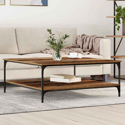 vidaXL Coffee Table Old wood 100 x 100 x 40 cm Engineered wood