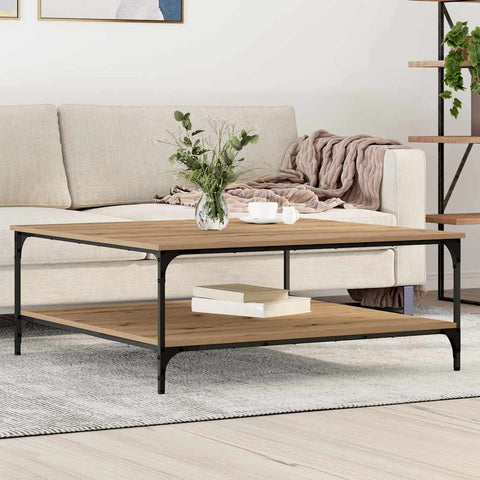 vidaXL Coffee Table Artisan oak 100 x 100 x 40 cm Engineered wood