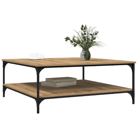 vidaXL Coffee Table Artisan oak 100 x 100 x 40 cm Engineered wood