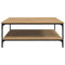 vidaXL Coffee Table Artisan oak 100 x 100 x 40 cm Engineered wood