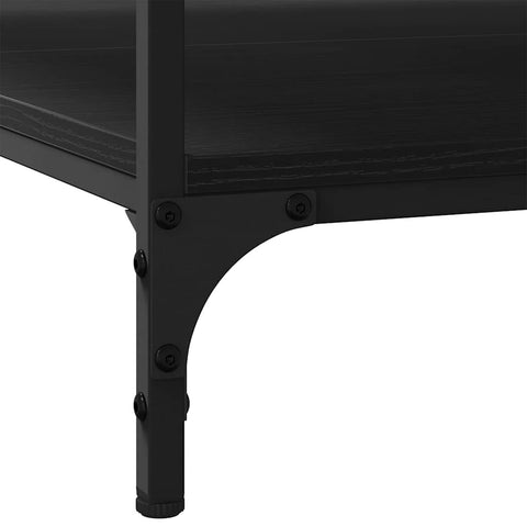 vidaXL Coffee Table Black oak 100 x 100 x 40 cm Engineered wood