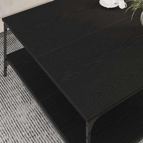 vidaXL Coffee Table Black oak 100 x 100 x 40 cm Engineered wood