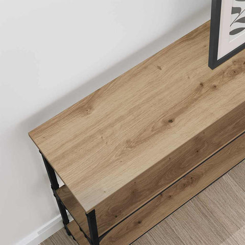 vidaXL Console Table with Shelf Artisan oak 100 x 22.5 x 75 cm